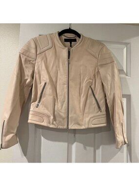 Rag and Bone Blush Pink Moto Leather Jacket Size 4
